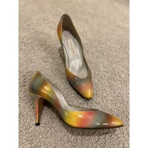 Casadei Vintage 80s Rainbow Pumps Multicolor Sz 6.5